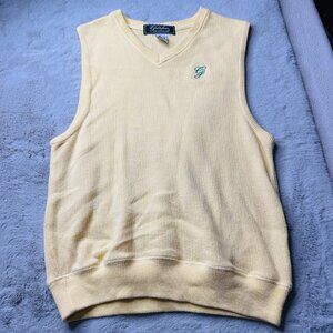 Greenbriar Sweater Vest Logo Izod Club Yellow Preppy Golf Resort
